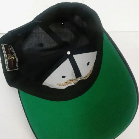 Vtg Eagle crest Aviator Hat dark blue Gold Mens  snapback cap - Picture 3 of 5